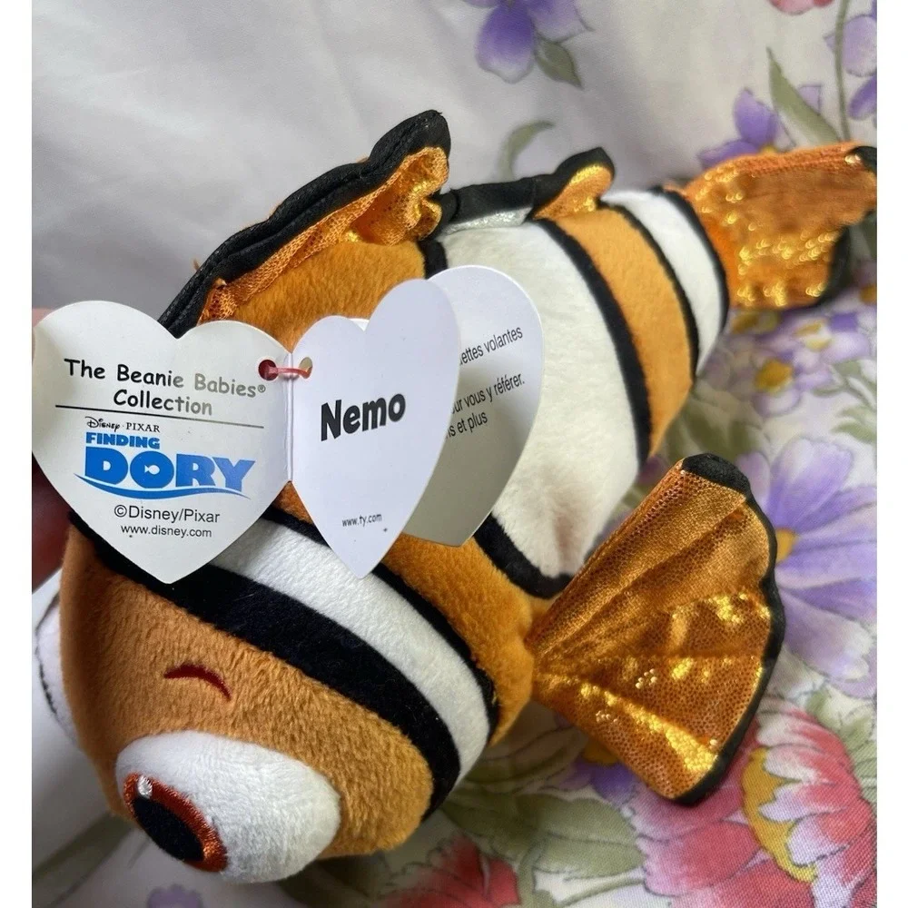 Ty‎ Beanie Baby Nemo Plush Disney Pixar Finding Dory Clownfish NWT 8